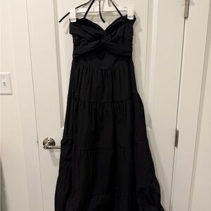 Black Halter Tiered Maxi Dress